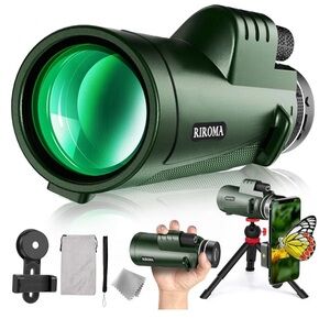 RIROMA 40X60 Monocular Telescope with Smartphone Holder & Tripod,